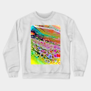 Rainbow acrylic pouring art Crewneck Sweatshirt